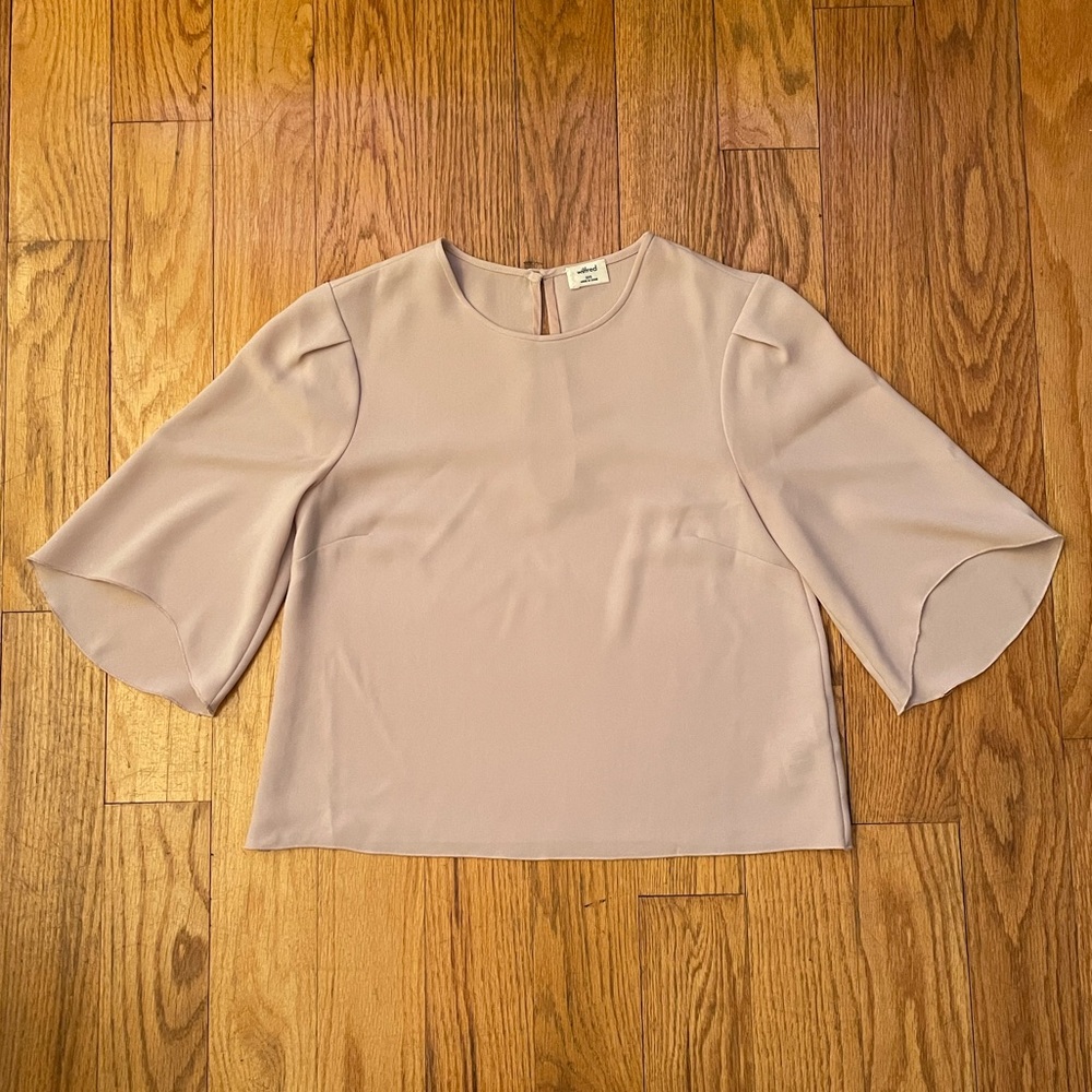 Aritzia Wilfred Pink Bell Sleeve Blouse